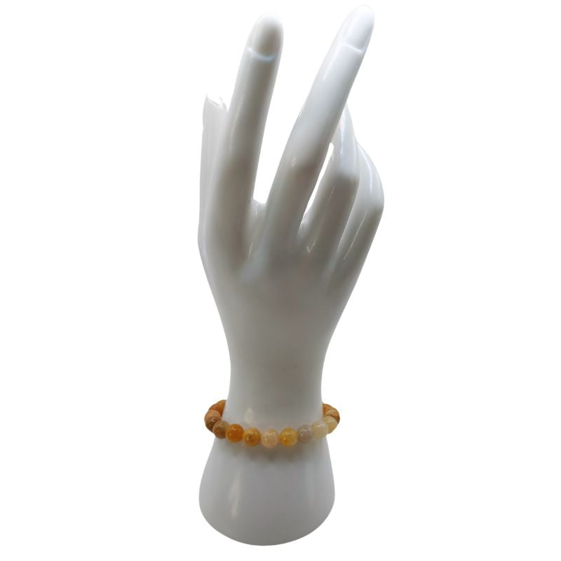 Bracelet Extensible en Pierres Naturelles - Jade Jaune - Litho Natura