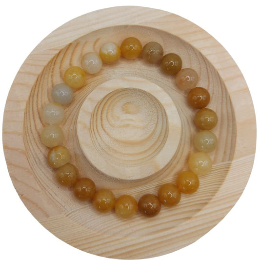 Bracelet Extensible en Pierres Naturelles - Jade Jaune - Litho Natura