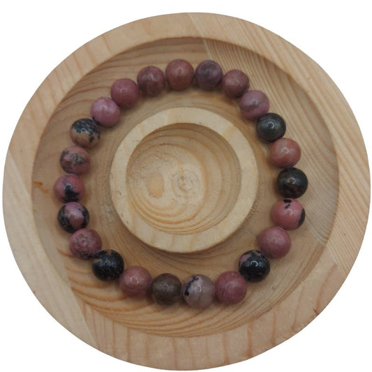 Bracelet Extensible en Pierres Naturelles - Rhodonite - Litho Natura
