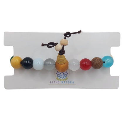 Bracelet Mala en Perles de Bois à 18 Graines - Litho Natura