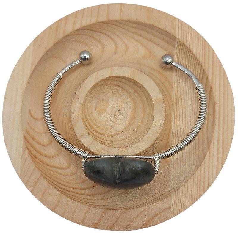 Bracelet Réglable en Labradorite en coeur - Litho Natura