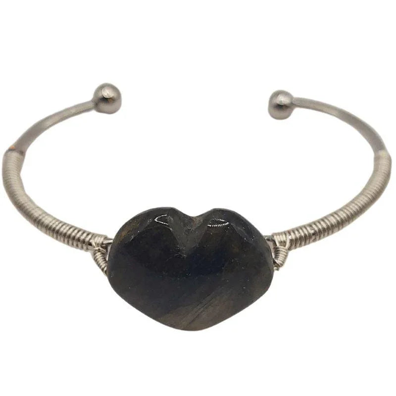 Bracelet Réglable en Labradorite en coeur - Litho Natura
