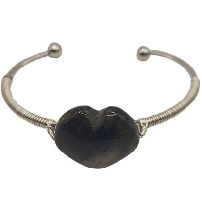 Bracelet Réglable en Labradorite en coeur - Litho Natura