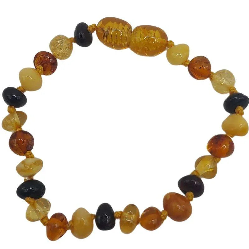 Bracelet Bébé Ambre Multicolore - Qualité AA - Litho Natura