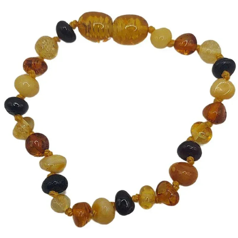Ensemble Collier et Bracelet Bébé en Ambre Multicolore - Qualité AA - Litho Natura