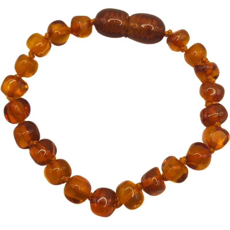 Bracelet Bébé Ambre Cognac - Qualité AA - Litho Natura