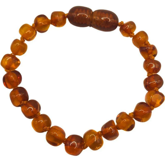 Bracelet Bébé Ambre Cognac - Qualité AA - Litho Natura