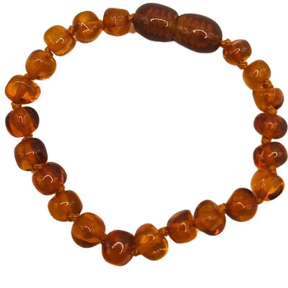 Bracelet Bébé Ambre Cognac - Qualité AA - Litho Natura