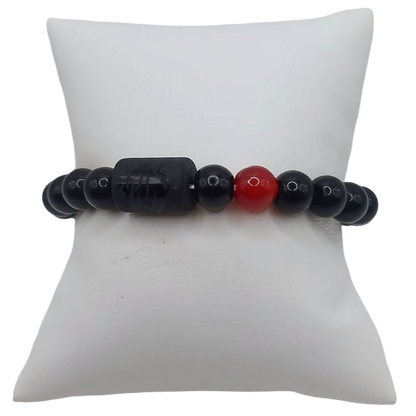 Bracelet Constellation Taureau en Onyx Noir - Unisexe - Litho Natura