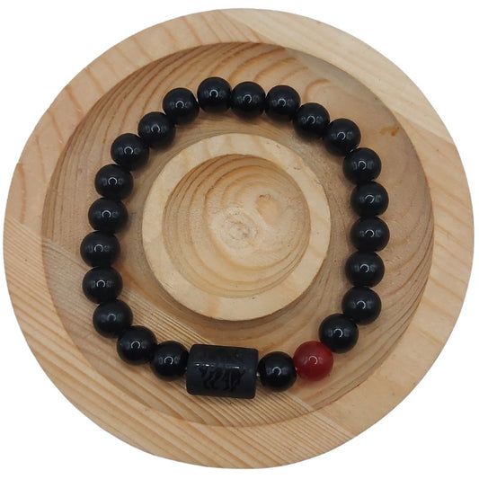 Bracelet Constellation Taureau en Onyx Noir - Unisexe - Litho Natura