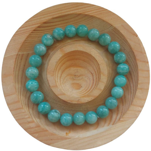 Bracelet Extensible en Pierres Naturelles - Amazonite Russe - Litho Natura