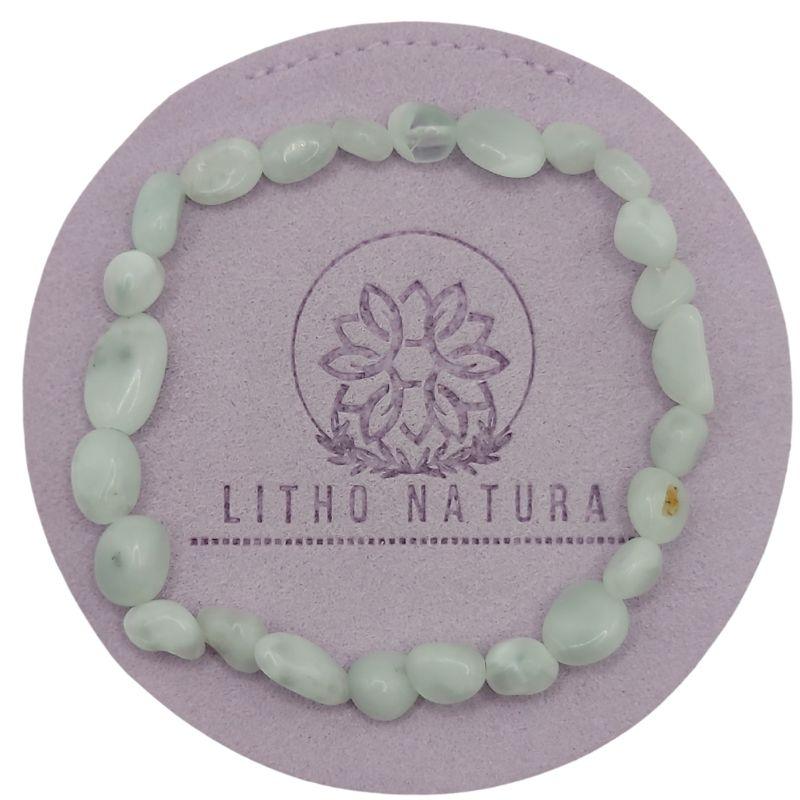 Bracelet Larimar Naturel en pierres taillées pour Enfant - Litho Natura