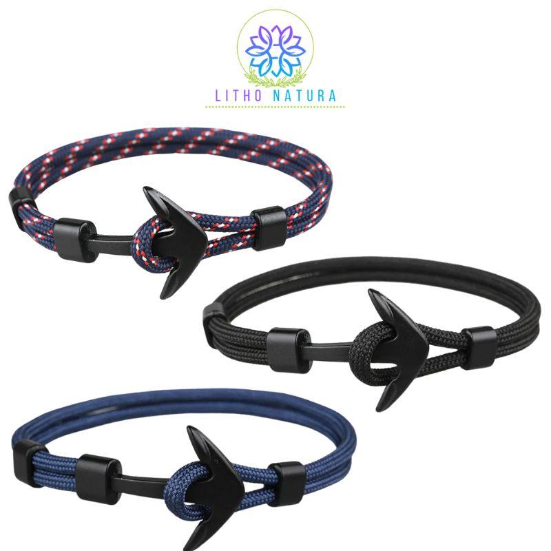 Bracelet Unisexe en Double Corde Tressée avec Obsidienne – Élégance et Protection - Litho Natura