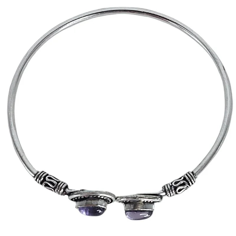 Bracelet en Améthyste - Élégance Intemporelle en Laiton Ajustable