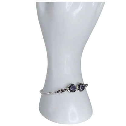 Bracelet en Améthyste - Élégance Intemporelle en Laiton Ajustable