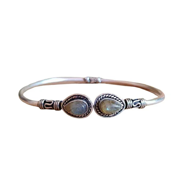 Bracelet en Labradorite - Protection et Élégance en Laiton Ajustable