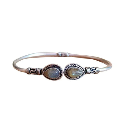 Bracelet en Labradorite - Protection et Élégance en Laiton Ajustable