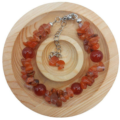 Bracelet en Pierres Irrégulières de Cornaline - Style Tibétain - Litho Natura