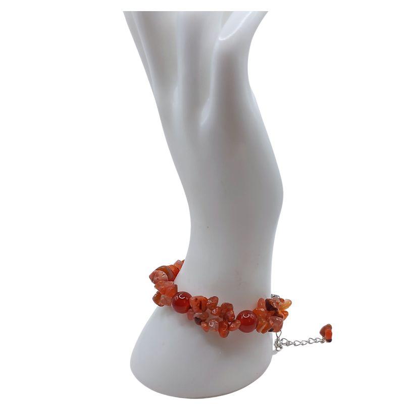 Bracelet en Pierres Irrégulières de Cornaline - Style Tibétain - Litho Natura