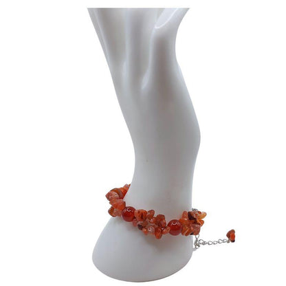 Bracelet en Pierres Irrégulières de Cornaline - Style Tibétain - Litho Natura