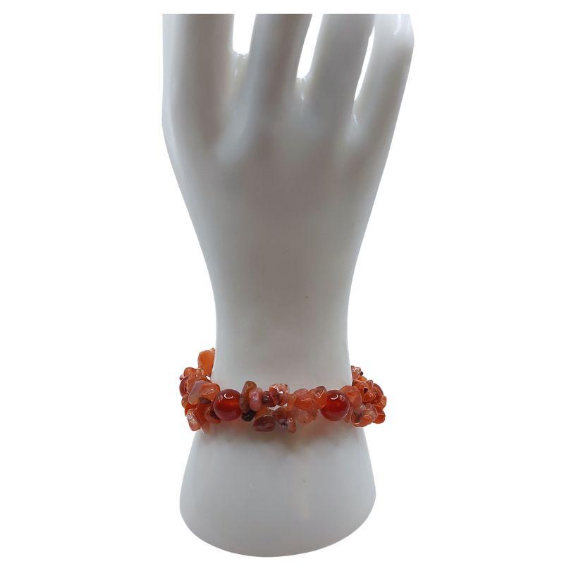 Bracelet en Pierres Irrégulières de Cornaline - Style Tibétain - Litho Natura