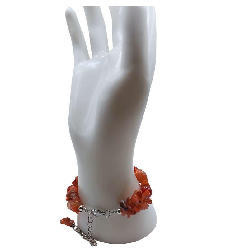 Bracelet en Pierres Irrégulières de Cornaline - Style Tibétain - Litho Natura