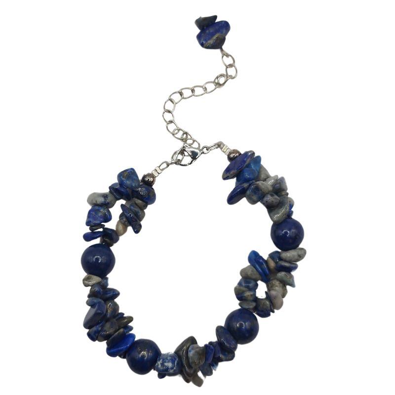 Bracelet en Pierres Irrégulières de Lapis Lazuli - Style Tibétain - Litho Natura