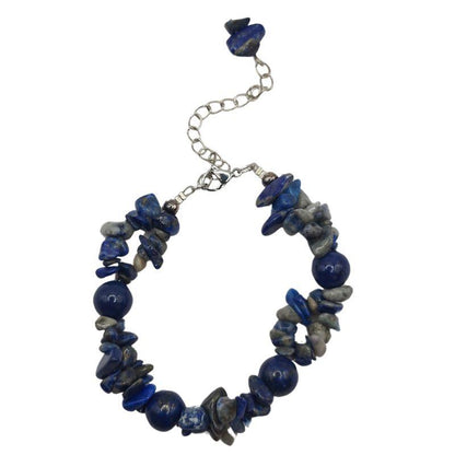 Bracelet en Pierres Irrégulières de Lapis Lazuli - Style Tibétain - Litho Natura