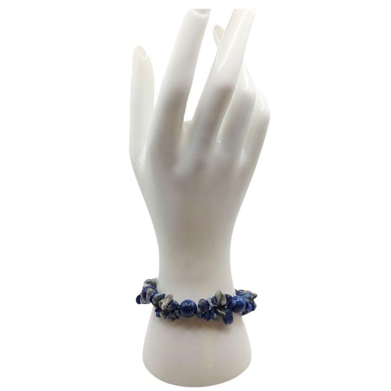 Bracelet en Pierres Irrégulières de Lapis Lazuli - Style Tibétain - Litho Natura