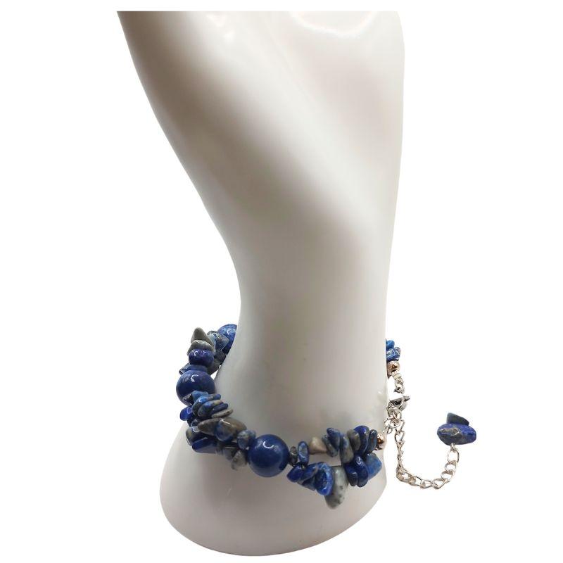 Bracelet en Pierres Irrégulières de Lapis Lazuli - Style Tibétain - Litho Natura
