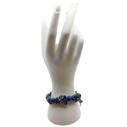 Bracelet en Pierres Irrégulières de Lapis Lazuli - Style Tibétain - Litho Natura
