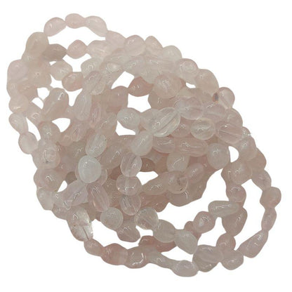Bracelet en Quartz Rose Naturelle en pierres taillées pour Enfants - Litho Natura