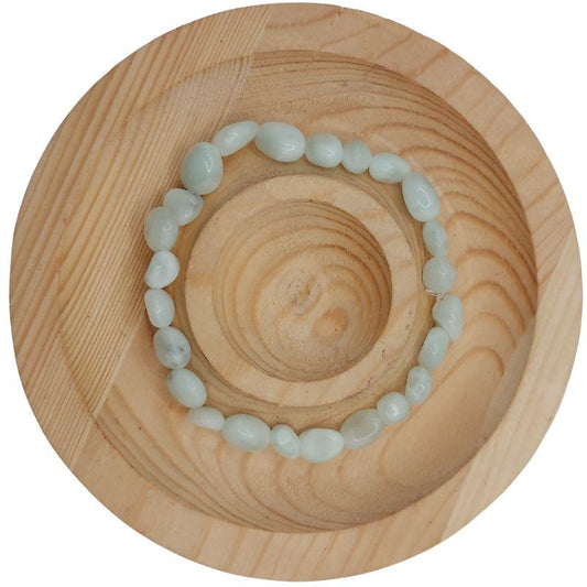 Bracelet Larimar Naturel en pierres taillées pour Enfant - Litho Natura