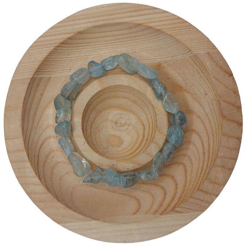Bracelet en Aigue-Marine Naturelle en pierres taillées pour Enfants - Litho Natura