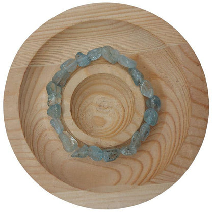 Bracelet en Aigue-Marine Naturelle en pierres taillées pour Enfants - Litho Natura