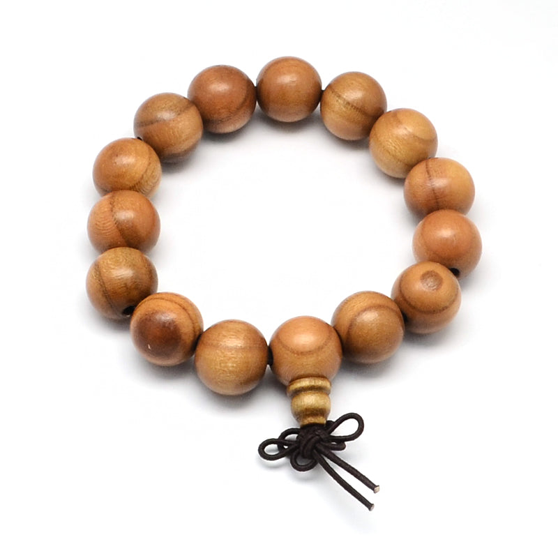 Bracelet Mala Extensible en Bois de Santos - Pêche - Litho Natura
