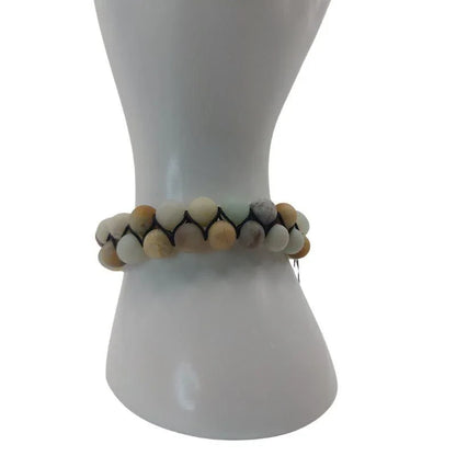 Shamballa Amazonite - Bracelet Double Rang Ajustable - Litho Natura