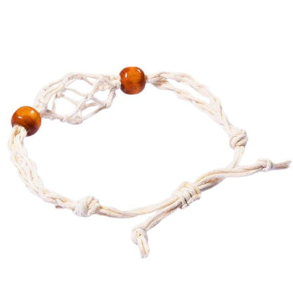 Bracelet en Filet Réglable - Porte-Bracelet en Cristal Africain sans Pierre - Litho Natura