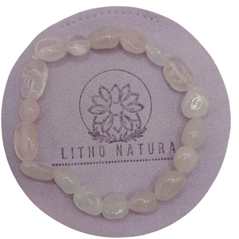 Bracelet en Quartz Rose Naturelle en pierres taillées pour Enfants - Litho Natura