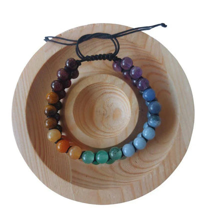 Shamballa 7 Chakras - Bracelet Double Rang Ajustable - Litho Natura