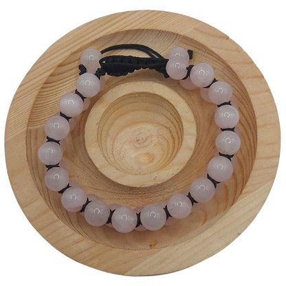 Shamballa Quartz Rose - Bracelet Double Rang Ajustable - Litho Natura