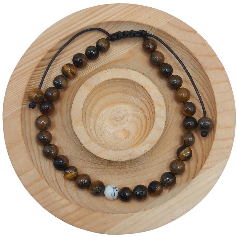 Ensemble Bracelet et Shamballa en Oeil de Tigre - Litho Natura