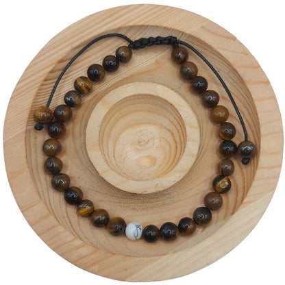 Ensemble Bracelet et Shamballa en Oeil de Tigre - Litho Natura