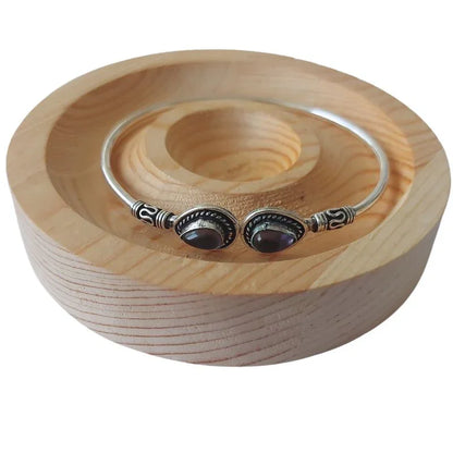 Bracelet en Améthyste - Élégance Intemporelle en Laiton Ajustable