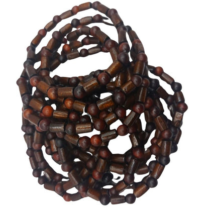 Bracelet Extensible en Bois de Santal - Brun Foncé - Litho Natura