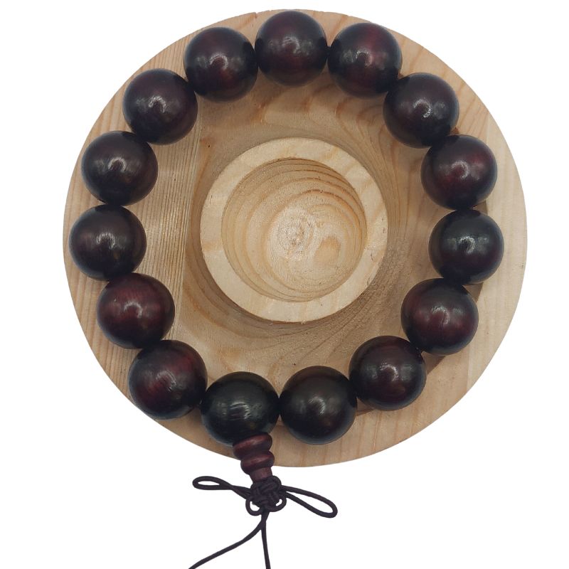 Bracelet Mala Extensible en Bois de Santos - Brun - Litho Natura