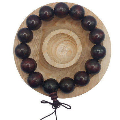 Bracelet Mala Extensible en Bois de Santos - Brun - Litho Natura