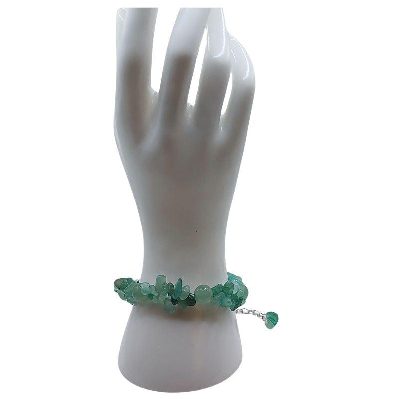 Bracelet en Pierres Irrégulières d'Aventurine Verte - Style Tybétain - Litho Natura
