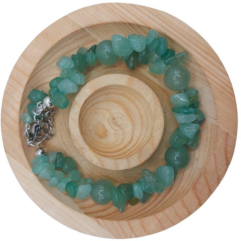 Bracelet en Pierres Irrégulières d'Aventurine Verte - Style Tybétain - Litho Natura