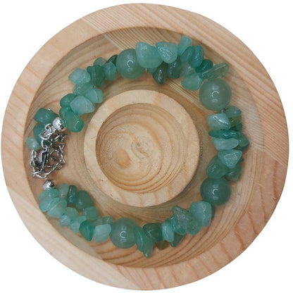 Bracelet en Pierres Irrégulières d'Aventurine Verte - Style Tybétain - Litho Natura